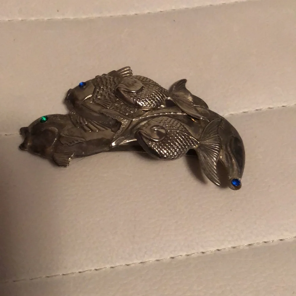 Silver Fish hair clip